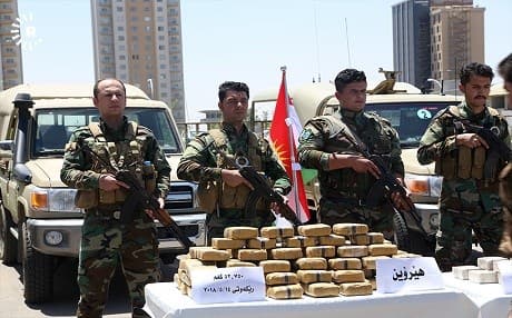 A special anti-drug taskforce in the Kurdistan Region seized narcotics in Erbil on June 26, 2018. Photo: Mohammed Shwani |Rudaw 