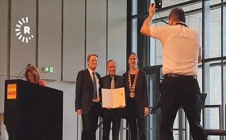 Dilshad Said receives his PhD fromMozarteum University Salzburg, Austria, July 30, 2018. Photo: Rudaw video