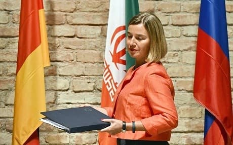 European Union High Representative for Foreign Affairs Federica Mogherini arrives to speak after a Comprehensive Plan of Action (JCPOA) ministerial meeting on the Iran nuclear deal on July 6, 2018 in Vienna, Austria. Photo: Hans Punz | AFP