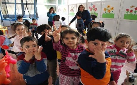 Games and pictures dominate the refurnished house that until recently was in use for church services. The enclosed yard has a sandpit for children to play in, which is virtually unheard of in Iraqi Kurdistan. Photo by Judit Neurink