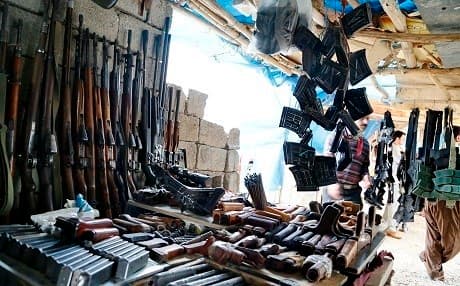 Weapons for sale at the Erbil gun market. Photo: Farzin Hassan / Rudaw