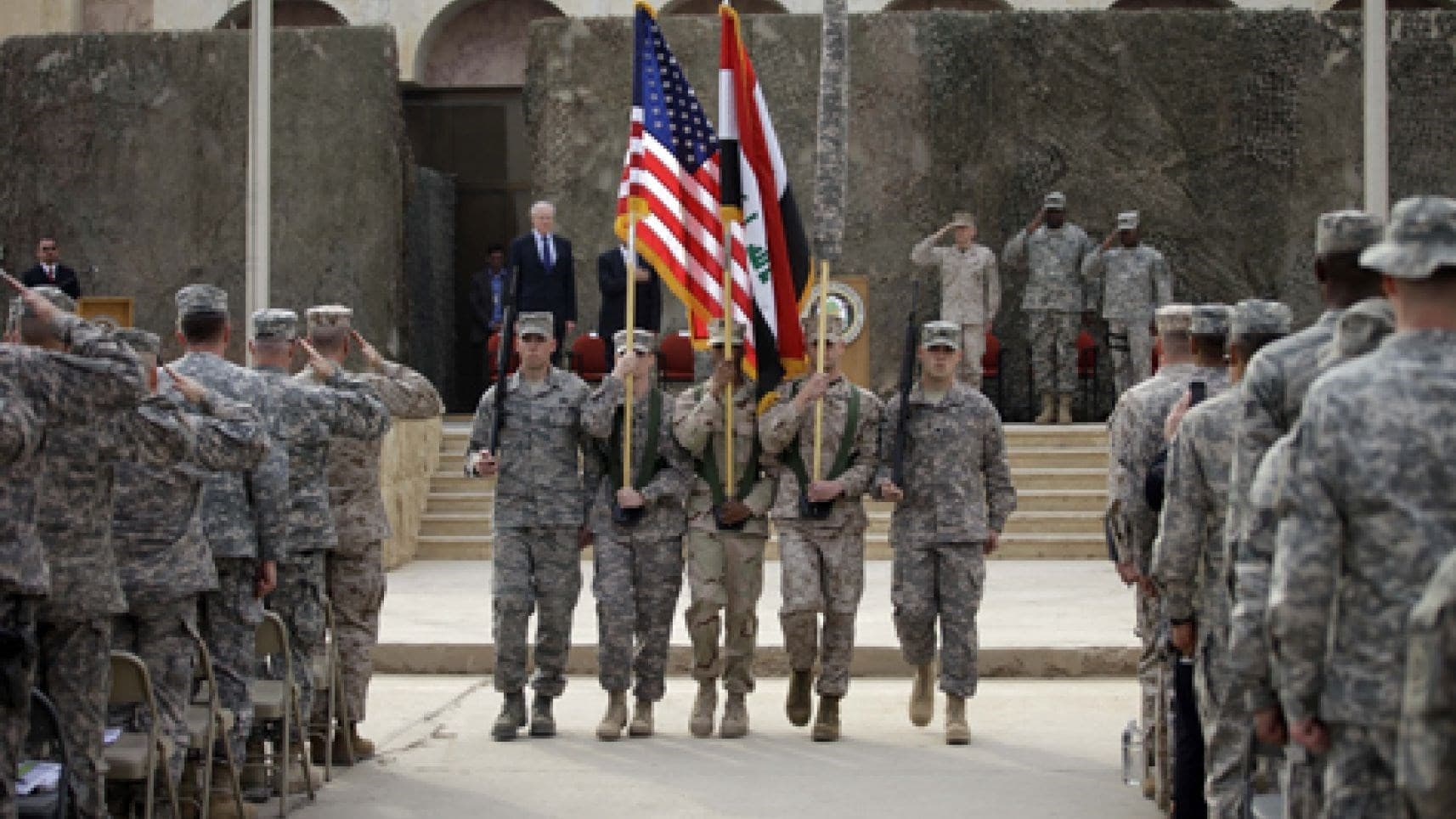 A ceremony marks the end of the US military mission in Iraq, December 15, 2011. Photo: AP