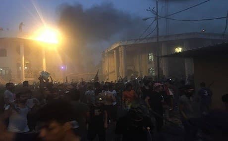 A photo given to Rudaw shows the Iranian Consulate General in Basra on September 7, 2018. Photo: Rudaw