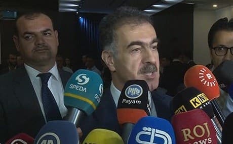 KRG spokesman Safin Dizayee speaks to press in Erbil, September 13, 2018. Photo: Rudaw TV