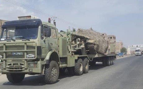 Iranian military equipment pictured arriving in Kurdistan province last week. Photo: PDKI