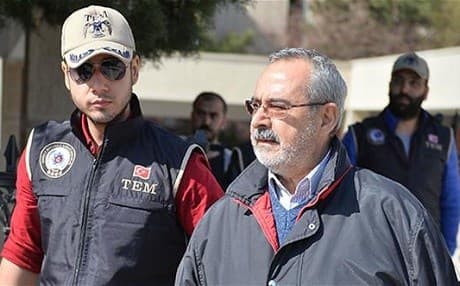 Hamza Ulucay (R) was arrested in 2017 on alleged ties to the PKK and the Gulen movement. File photo: Anadolu Agency