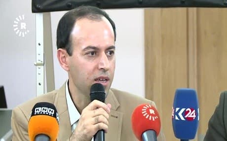 Fields Medal recipeient Caucher Birkar speaks during a KURD-AKAD panel in London, England, on October 14, 2018. Photo: Rudaw TV