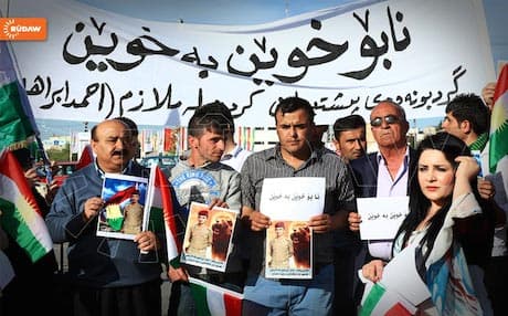 People in Erbil gathered on Monday to condemn Nuri al-Maliki's call to avenge journalist's death "with blood". Photo: Rudaw