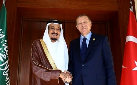 Saudi King Salman and Turkish President Erdogan. File photo: AP 