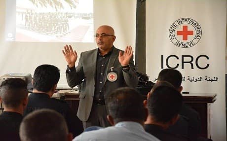 ICRC in Iraq provides training to Najaf police on how to protect health care in civilian and detention places. Photo: ICRC Iraq FB