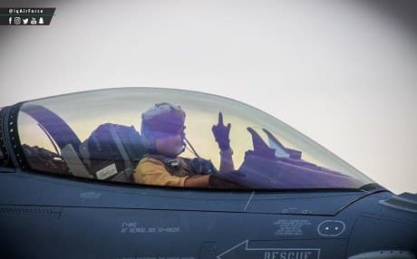 Iraq's F-16 'destroyed' two ISIS targets in Syria, the air force announced. Photo: Iraqi Air Force