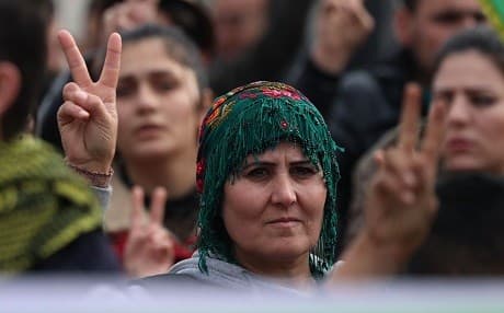 Syrian Kurds take part in a demonstration in Qamishli on December 28, 2018 against threats from Turkey to carry out a fresh offensive following the US decision to withdraw their troops. Photo: Delil Souleiman/AFP