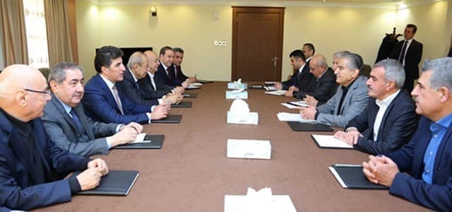 A KDP and Gorran delegation meets in Sulaimani on January 15, 2019. File photo: Rudaw