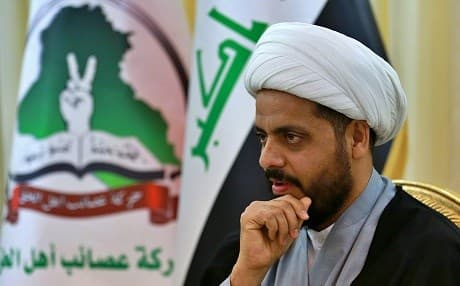 Qais al-Khazali, leader of the Asaib Ahl al-Haq, speaks during an interview with AP in Baghdad on January 28, 2019. Photo: Khalid Mohammed/AP