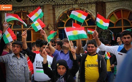 Kurds in Erbil wave the Kurdistan flag in defiance of Baghdad. Photo: Rudaw
