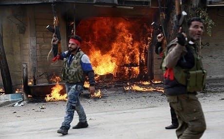 Syrian rebels looting Afrin city, March 19, 2018. File photo: AFP
