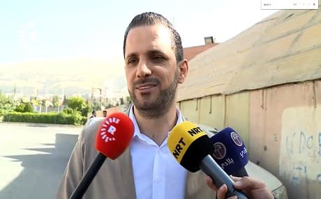 New Generation head Shaswar Abdulwahid speaks to reporters in Sulaimani after voting in the Kurdistan Region parliamentary election on September 30, 2018. File photo: Rudaw