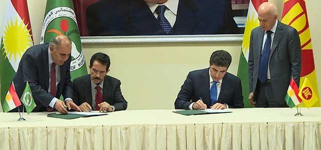 نێچیرڤان بارزانی و کۆسرەت رەسول رێککەوتنی نێوان پارتی و یەکێتییان بۆ قۆناخی داهاتوو واژۆکرد