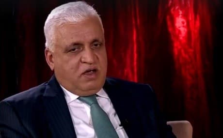 Falih Fayadh, Iraq’s national security adviser and head of the Hashd al-Shaabi Commission, speaks to Rudaw on the sidelines of the Erbil Forum on March 1, 2019. Photo: Rudaw 