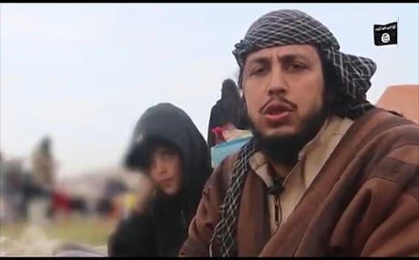Abu Abdel Adheem, a member of the Islamic State (ISIS) is shown after surrendering to the SDF on March 12, 2019, in al-Baghouz, Syria. Photo: AFP video