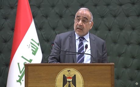 Iraqi PM Adil Abdul-Mahdi speaks to reporters at a weekly press conference in Baghdad on March 12, 2019. Photo: Iraqi PMO