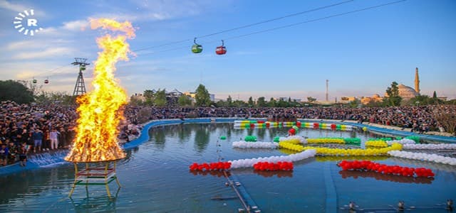 People in the Kurdistan Region capital of Erbil begin their Newroz celebration on March 20, 2019. Photo: Muhammed Shwani | Rudaw