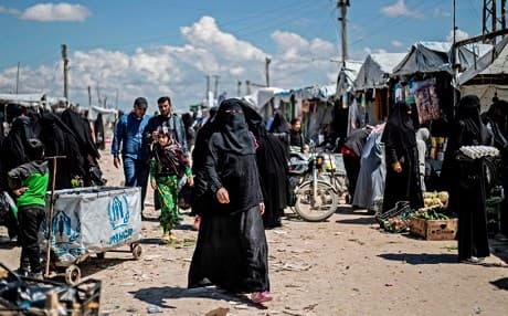 Kurdish-led Syrian Democratic Forces (SDF) in northern Syria are holding thousands of foreign women and children - families of alleged ISIS fighters - in al-Hol camp, Hasakah province, pictured on April 19, 2019. Photo: Delil Souleiman/AFP