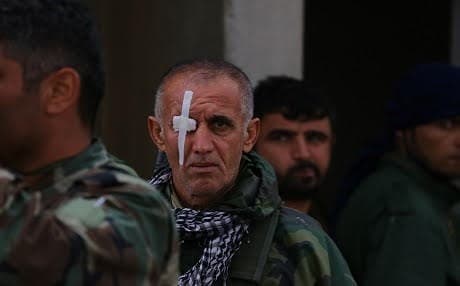 A wounded Peshmerga on one of the front lines. Photo: Farzin Hassan / Rudaw.