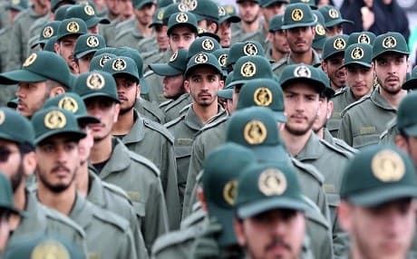 IRGC memebers attend a ceremony celebrating the 40th anniversary of the Islamic Revolution on February 11, 2019, in Tehran, Iran. Photo: Vahid Salemi | AP