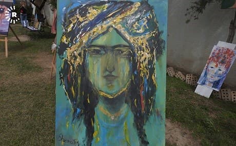 Artwork on display at a UKH event raising awareness of gender-based violence on International Women’s Day, March 8, 2018. Photo: A.C. Robinson/Rudaw