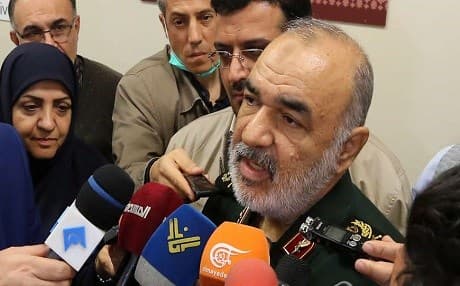 Then Brig. Gen. Hossein Salami, deputy commander of Iran's Islamic Revolutionary Guard Corps, speaks to journalists during a conference in Tehran, December 29, 2018. Photo: Atta Kenare | AFP