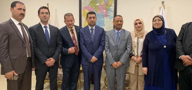 New Mosul Governor Mansour Marid (center) poses for a photo posted on May 13, 2018. Photo: Ataa Movement FB