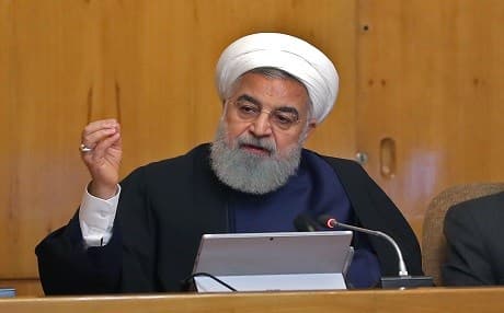 A handout picture provided by the Iranian presidency on May 8, 2019, shows President Hassan Rouhani delivering a speech in the capital Tehran. File photo: AFP handout / Iranian presidency