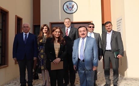 US Ambassador Tueller meets with the Yezidi leader delegation in Erbil on June 16. Photo: US Consulate social media