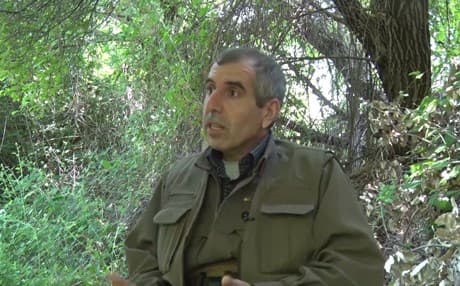 Bahoz Erdal, a senior commander of the Kurdistan Workers’ Party (PKK), speaks to Sterk TV at an undisclosed location in the Iraqi Kurdistan Region in an interview broadcast on July 24, 2019. Photo: Sterk TV 