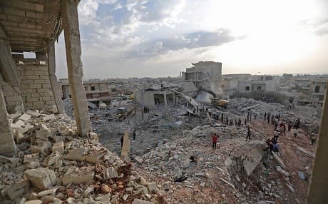 Air raids on Idlib and its surrounding areas aim to put pressure on Hayat Tahrir al-Sham-led alliance control. Photo: Omar Haj Kadour/ AFP / Getty Images
