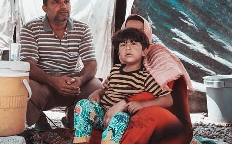 A displaced Mosul family in Hamam al-Alil camp. File photo: Alan Ayoubi / NRC