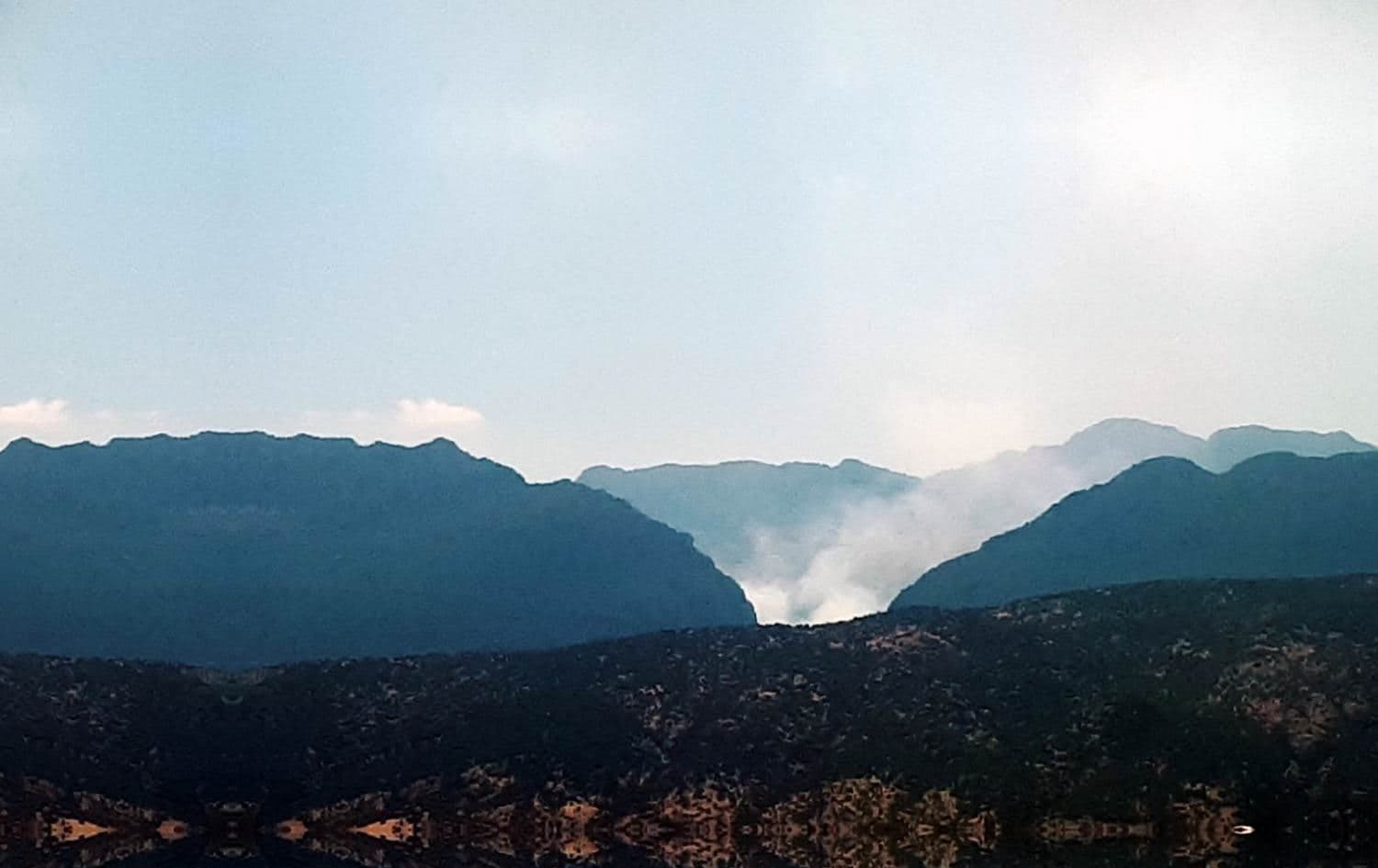 Smoke billows following a Turkish airstrike on the village of Bee, northeast Duhok near the Turkish border, September 1, 2019. Photo: submitted 