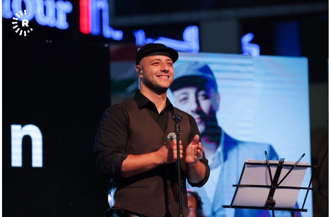 Maher Zain performing in Erbil on August 30, 2019. Photo: Rudaw/Mohammed Shwani