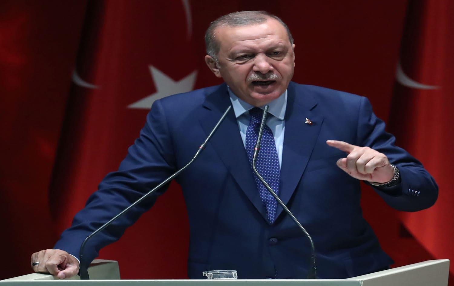 Turkish President Recep Tayip Erdogan speaking in Ankara, Turkey on September 5, 2019. Photo: AFP/Adem Altan 