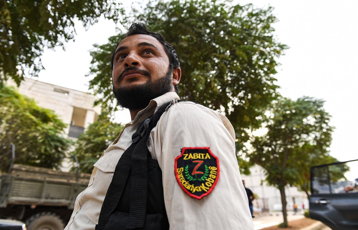 A Kurdish policeman in Kobane, Syria on October 18, 2019. Photo: AFP