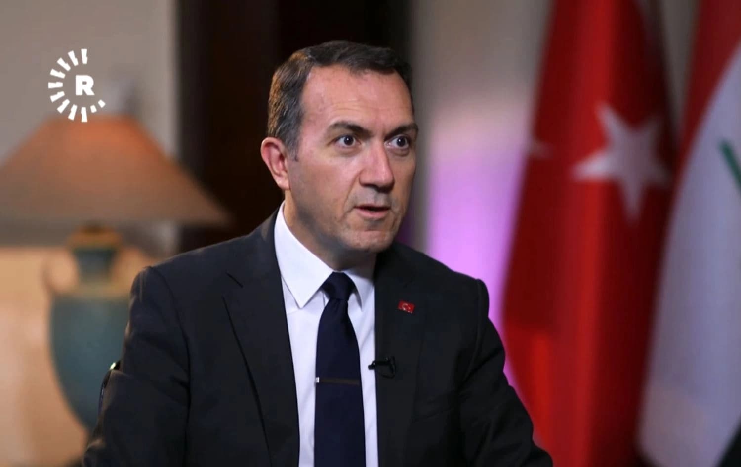 Turkish Ambassador to Iraq Fatih Yildiz speaks during an interview on October 14, 2019. Photo: Rudaw