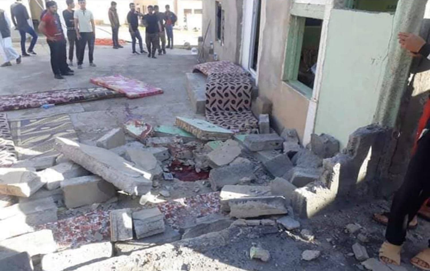   An image posted on November 5, 2019 purportedly shows the aftermath of a Turkish airstrike on the Yezidi village of Khanasor, northwest of Shingal. Photo: social media 