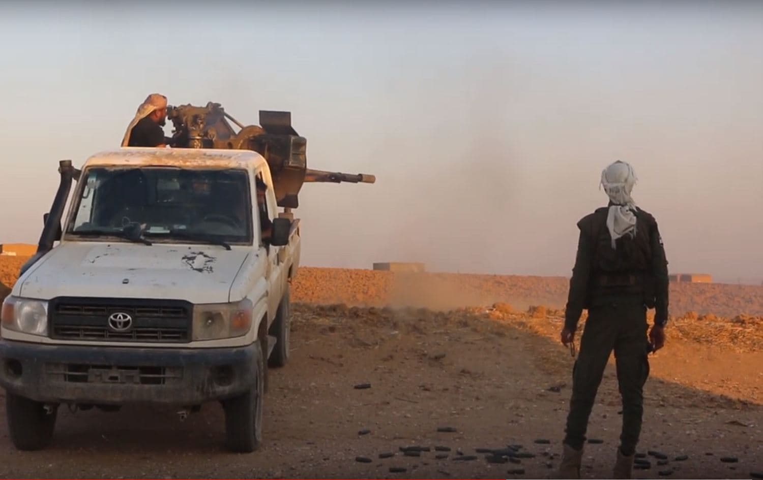 Pro-Turkish militia during clashes with the SDF in the vicinity of Tel Tamr. November 13, 2019. Photo: Sultan Murad forces via Twitter
