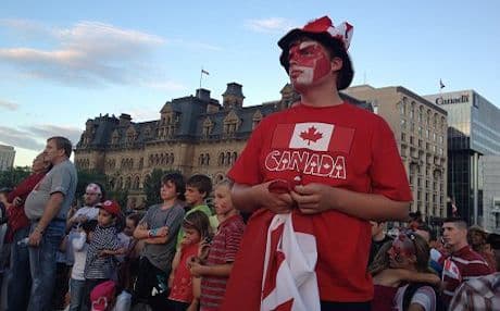 Canadians celebrating Canada Day on parliament hill in Ottawa, July 2012. Photo: Rudaw 