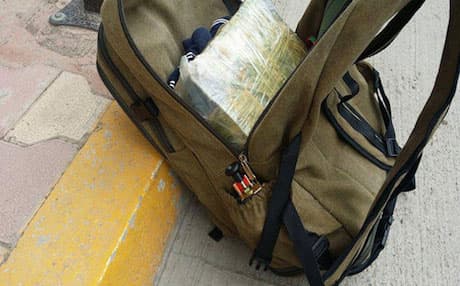 Packs of explosives in the confiscated backpack. Photo: Sulaimani police