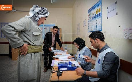 A Kurdish man at a polling station. Photo: Rudaw