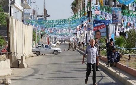 Election banners during the April 30 polls crowd the streets of Kirkuk. Photo: AFP