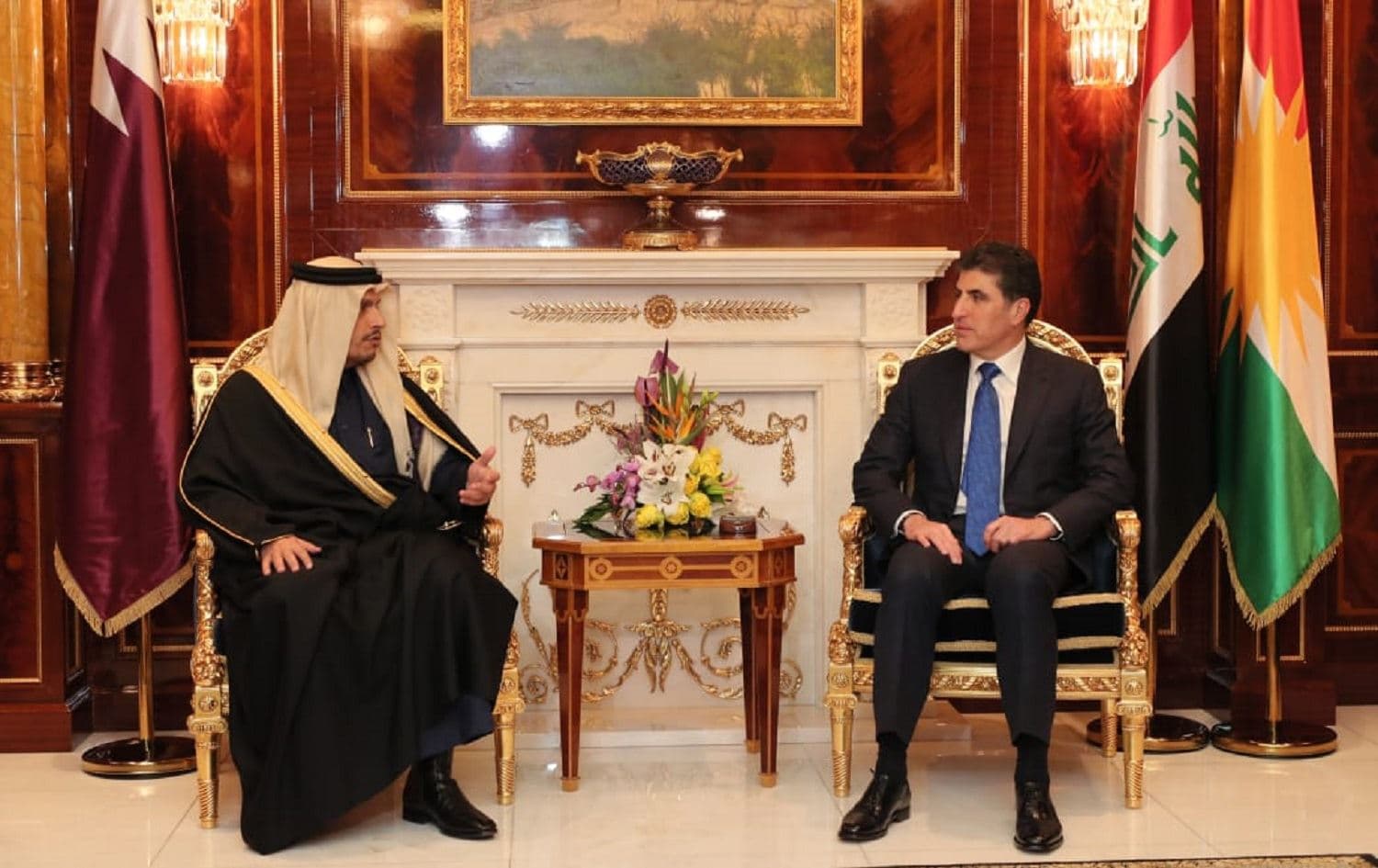 KRG President Nechirvan Barzani meets with Qatar's Deputy Prime Minister in Erbil on January 15, 2020. Photo: KRG Presidency