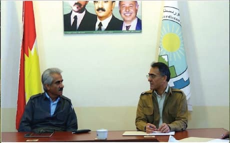 Mustafa Hijri (left) head of KDPI and Khalid Azizi, head of KDP. Photo: KDPI